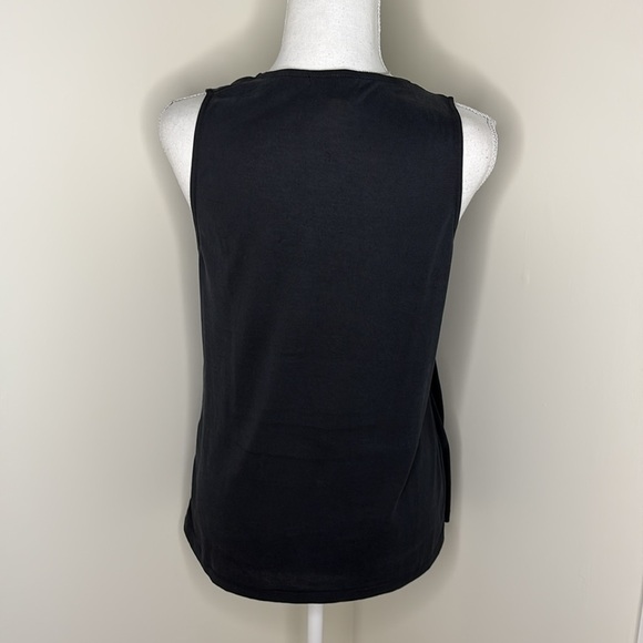DNA Black Wrap Look Ruched Top With V Neckline. Large - Picture 4 of 9